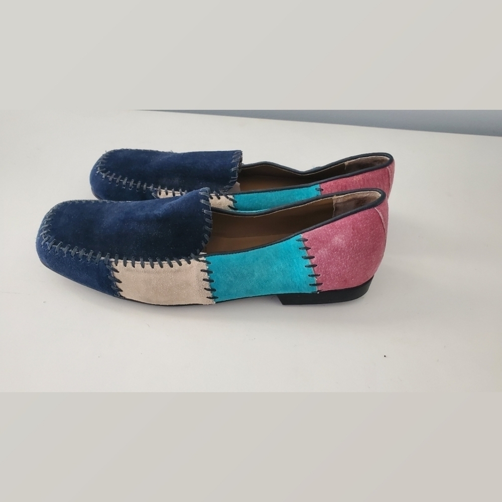 Valley Land Color Block Leather Suede Shoes - Picture 3 of 8